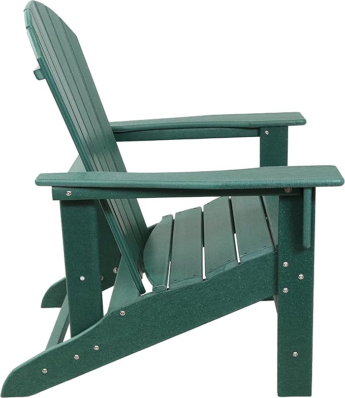 Sunnydaze All-Weather Upright Adirondack Chair - for Patio or Yard - 300-Pound Capacity - 38.25-Inch - Green