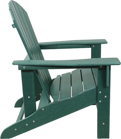 Sunnydaze All-Weather Upright Adirondack Chair - for Patio or Yard - 300-Pound Capacity - 38.25-Inch - Green
