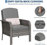 GarveeHome Outdoor Wicker Chairs Set of 2, All-Weather High Back Rattan Patio Furniture - Photo 5