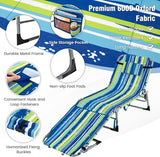 Tangkula Tanning Chair, Outdoor Folding Beach Lounge Chair with Face Hole, Adjustable Footrest, Removable Pillow - Photo 6