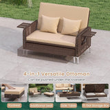 Tangkula Patio Rattan Daybed with 4-Level Adjustable Backrest - Photo 7