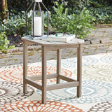 Signature Design by Ashley Sundown Treasure Outdoor Patio HDPE Weather Resistant End Table, Brown - Photo 2