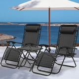 MoNiBloom Oversized Lounge Beach Chairs for Outside, 29" XL Zero Gravity Camping Chairs with Side Table, Pillow and Tray - Photo 2