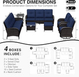 Joyside Wicker Patio Furniture Set, 7 Piece Outdoor Furniture Set with Thickened Cushions, High Back, Deep Seating - Photo 2