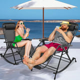 MoNiBloom Oversized Patio Rocking Chair Set of 2 Zero Gravity Chair XL - Photo 4