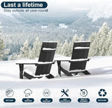 MXIMU Modern Adirondack Chairs Set of 2 Weather Resistant with Cup Holder Oversize Plastic Fire Pit Chairs Adorondic - Photo 5