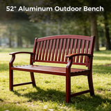 Grand patio 52" Farmhouse Outdoor Bench, Garden Benches with Anti-Rust Aluminum Powder Coated Frame - Photo 4