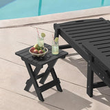 LUE BONA Small Outdoor Folding Side Table, HDPS Outside End Table for Patio, Porch, Deck, Pool, 14 Inch Height, Black - Photo 2
