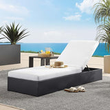 Modway Tahoe Aluminum Outdoor Chaise Lounge in Gray White with Weather-Resistant Cushions - Photo 2