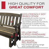 Amish Casual Heavy Duty 800 Lb Mission Pressure Treated Porch Glider (5 Foot, Dark Walnut Stain) - Photo 4