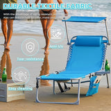 #WEJOY 4 in 1 Tanning Chair with Face Hole & Canopy & Side Table - Photo 6