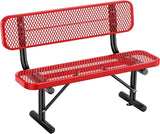 Heavy-Duty Park Bench for Outside - Black Coated Outdoor Furniture Steel Bench - Photo 4