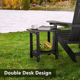 Double Adirondack Side Table Weather Resistant, Outdoor Rectangular End Table for Adirondack Chair - Photo 6