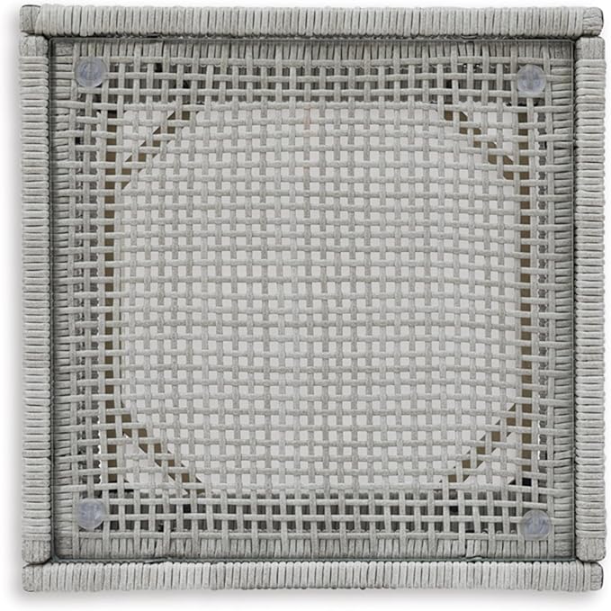 Signature Design by Ashley Seton Creek Contemporary Chic Outdoor All-Weather Resin Wicker End Table with Tempered Glass - Photo 8