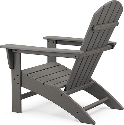 POLYWOOD Nautical Curveback Adirondack Chair, Green, High Density Polyethylene (HDPE), Weather-resistant, Outdoor, Relaxing