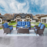Outdoor Patio Furniture Sofa Set - 7 Piece Rattan Wicker Patio Sectional Conversation Sets with 1 Sofa, 1 Loveseat - Photo 7