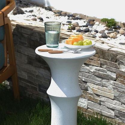 Outdoor Side Table for Patio Indoor Outdoor Front Porch (Bamboo)