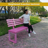 Outdoor Patio Benches, Garden Metal Bench with Backrest, for Front Porch, Yard, Patio, Entryway, Park - Photo 3