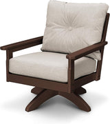 POLYWOOD® Vineyard Deep Seating Swivel Chair in Mahogany/Cast Ash - Photo 1