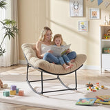 ONBRILL Papasan Rocking Chair with Cushion, Oversized Patio Lounge Rocker, Egg Chair Outdoor Indoor, for Living Room - Photo 4