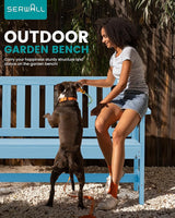 SERWALL Outdoor Bench, HDPE Outdoor Benches Weatherproof, 2-Person Garden Bench with 660 lbs Weight Capacity - Photo 7
