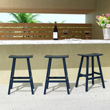 Costaelm All-Weather Bar Stools Set of 3, 29" Height Outdoor Bar Stools, Adirondack Poly Patio Bar Stool for Patio, Deck - Photo 1