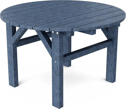 Wildridge Classic 33" Occasional Table, Patriot Blue - Outdoor Weather Resistant Recycled Plastic Furniture for Patio