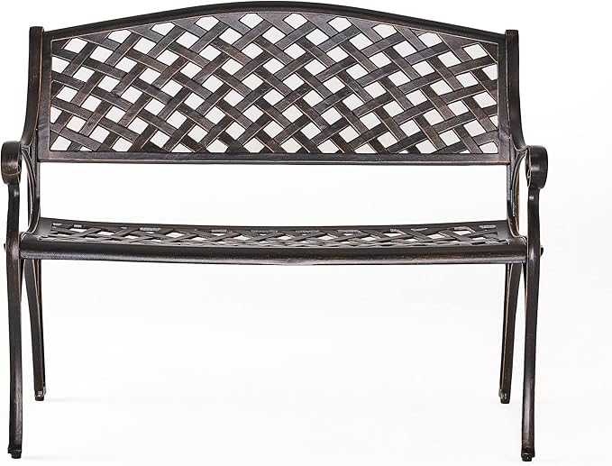 Christopher Knight Home Eastwood Antique Copper Cast Aluminum Bench