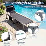 Giantex Face Down Tanning Chair, Folding Beach Lounge Chair w/ 4-Position Adjustable Backrest - Photo 6