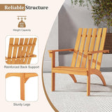 Tangkula Outdoor Adirondack Chair, Solid Acacia Wood Fire Pit Chair with Inclined Backrest, Curved Seat & Wide Armrests - Photo 6