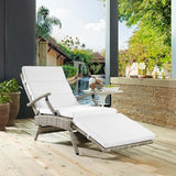 Modway Envisage Outdoor Patio Wicker Rattan Chaise Lounge in Light Gray White - Photo 2