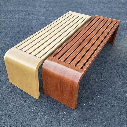 Outdoor Benches Weatherproof, Metal Garden Benches, Outdoor Garden Bench, Bottom Steel Pipe Reinforcement, Versatile Use(Brown,120cm)