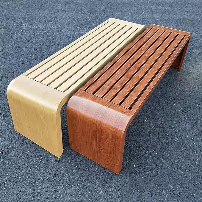 Outdoor Benches Weatherproof, Metal Garden Benches, Outdoor Garden Bench, Bottom Steel Pipe Reinforcement, Versatile Use(Beige,100cm)
