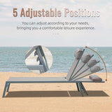 Domi Patio Chaise Lounge Set of 3, Aluminum Lounge Chairs with 5 Adjustable Positions, Outdoor Chaise Lounge for Pool - Photo 3