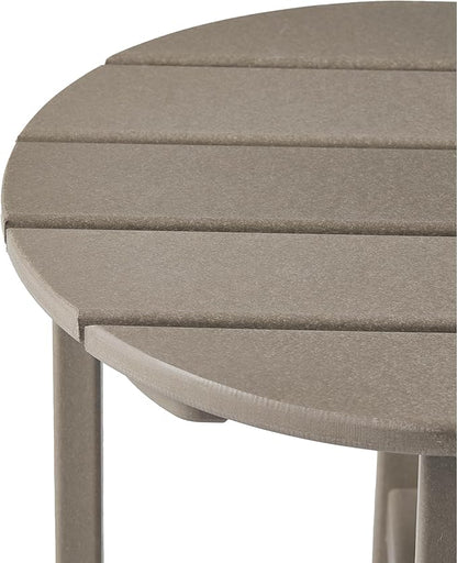 WestinTrends Dylan Adirondack Round Outdoor Side Table, Weathered Wood