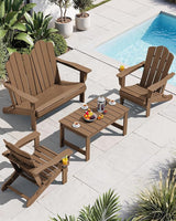 SERWALL 4 Pieces HDPE Patio Adirondack Chair Set - Photo 1