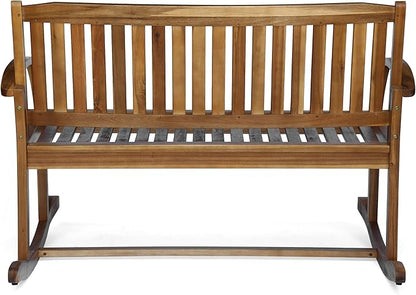 Christopher Knight Home Dexter Patio Glider | Acacia Wood Finish, Natural Stain