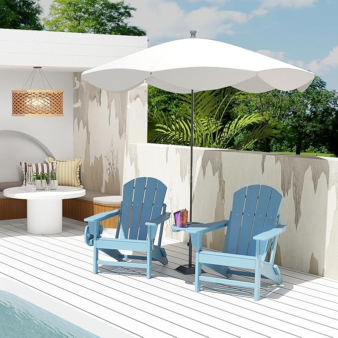 FOOWIN Folding Adirondack Chair, HDPE Adirondack Chairs with Cup Holder - Photo 7