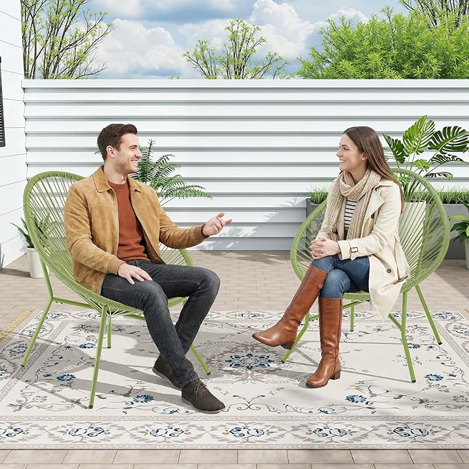 2 Piece Outdoor Acapulco Chair Set, Outdoor Patio Furniture Set, All-Weather Patio Bistro Set - Photo 8