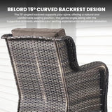 Belord Wicker Furniture 4 Pieces Outdoor Patio Furniture Set Patio Loveseat Sofa Set with Wicker Chairs and Coffee Table - Photo 4