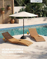 in-Pool Lounge Chairs Set of 2, Folding HDPE Pool Chairs Anti-Floating No Sandbags with Cup Holder & Handles - Photo 8