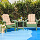 Adirondack Chairs Set of 2 with Cushions & Cup Holders, HDPE Weather Resistant Folding Adirondack Chair for Adults - Photo 2