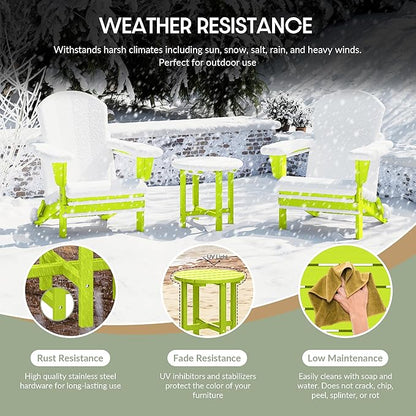 WestinTrends Dylan Adirondack Round Outdoor Side Table, Lime