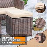 Patiorama 2 Pieces Assembled Outdoor Patio Ottoman - Photo 4