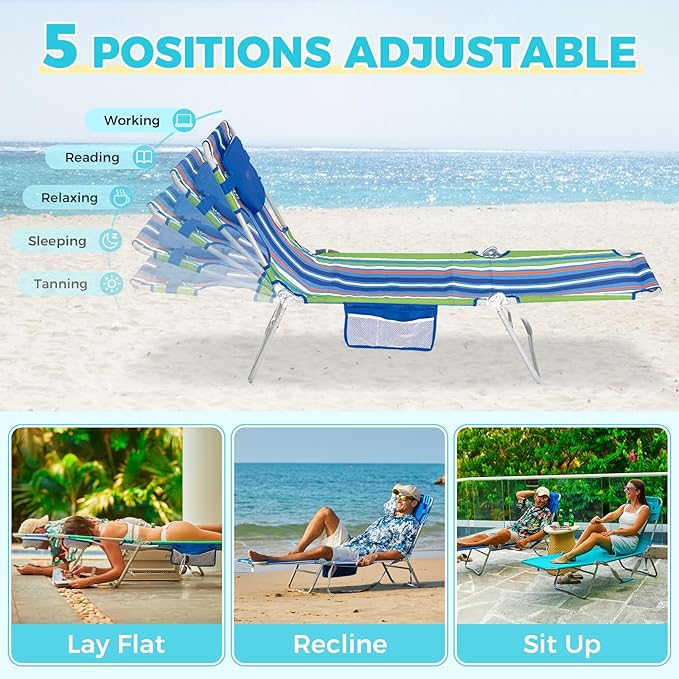 #WEJOY Folding Tanning Chair with Face Hole - Photo 5