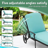 Chaise Lounge Chair Outdoor- Set of 2 Patio Pool Chairs Tanning Lounges for Outside Beach Lounger Reclining Cast - Photo 3