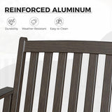 Grand patio 52" Farmhouse Outdoor Bench, Garden Benches with Anti-Rust Aluminum Powder Coated Frame - Photo 5
