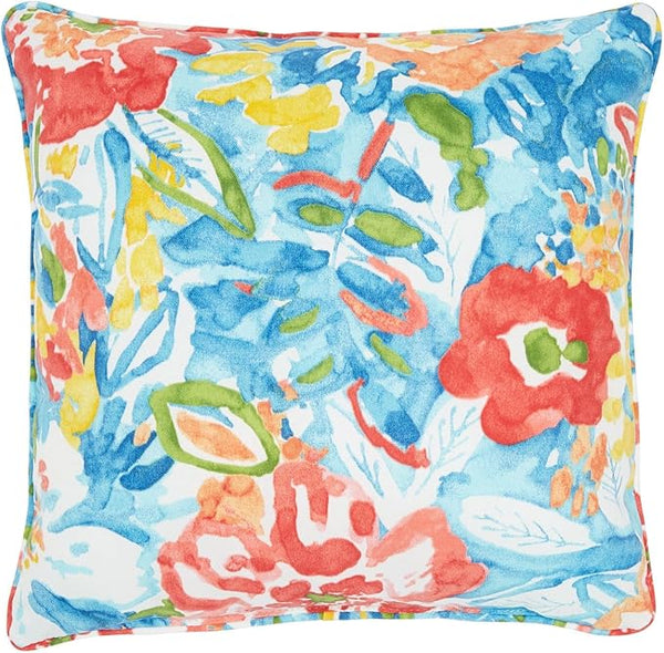 BrylaneHome 16" Square Toss Pillow - Patio & Outdoor - Patio & Outdoor - Water, Stain & Fade Resistant - Poppy Blue - Photo 1