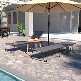BlueWish Outdoor Chaise Lounge, Folding Lounge Chair with 5 Position Reclining Backrest, Removable Pillow, Storage Bag - Photo 2