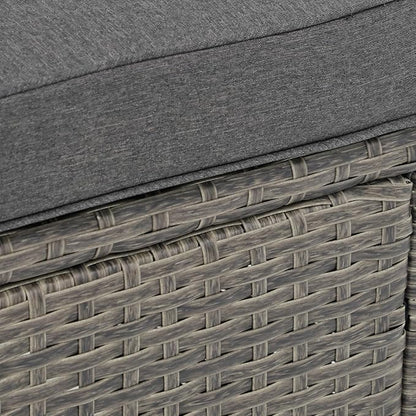 Patiorama Outdoor Patio Chaise Lounge Chair, Elegant Reclining Adjustable Pool Rattan Chaise Lounge Chair with Cushion, Grey PE Wicker, Steel Frame, Dark Grey, Set of 2